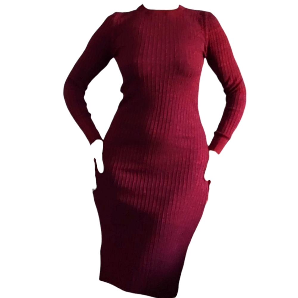 Marks & Spencer Limited Edition Red Blue Ribbed Knit Dress